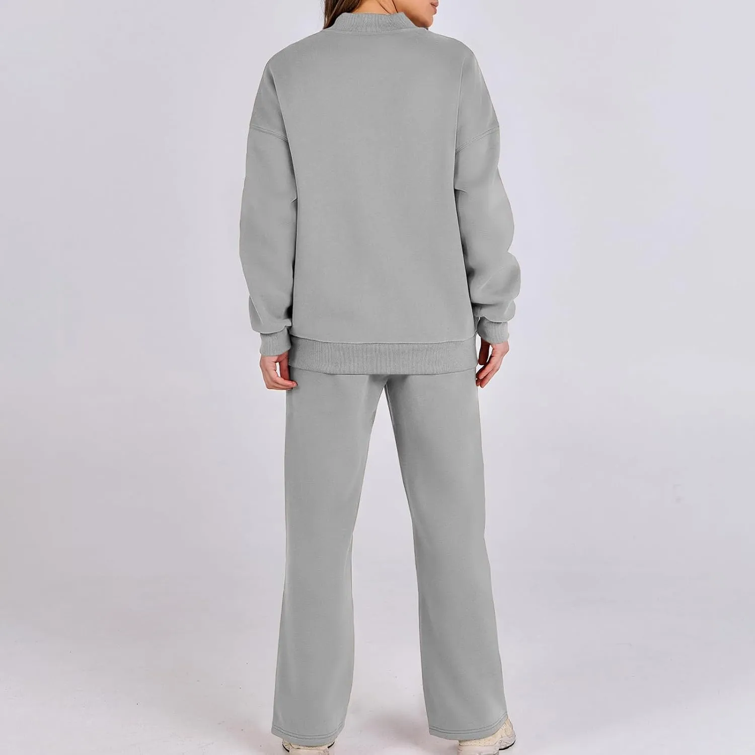 Womens 2 Piece Outfits Sets Oversized Zip Up Sweatshirt Jacket Sweatpant Matching Sweat Sets Fall Sweatsuit