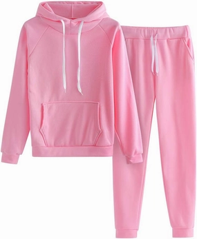 Womens Solid Tracksuit 2 Piece Outfits Casual Hoodie Baggy Sweatpants Sweatshirt and Pant Sets Fall Fashion