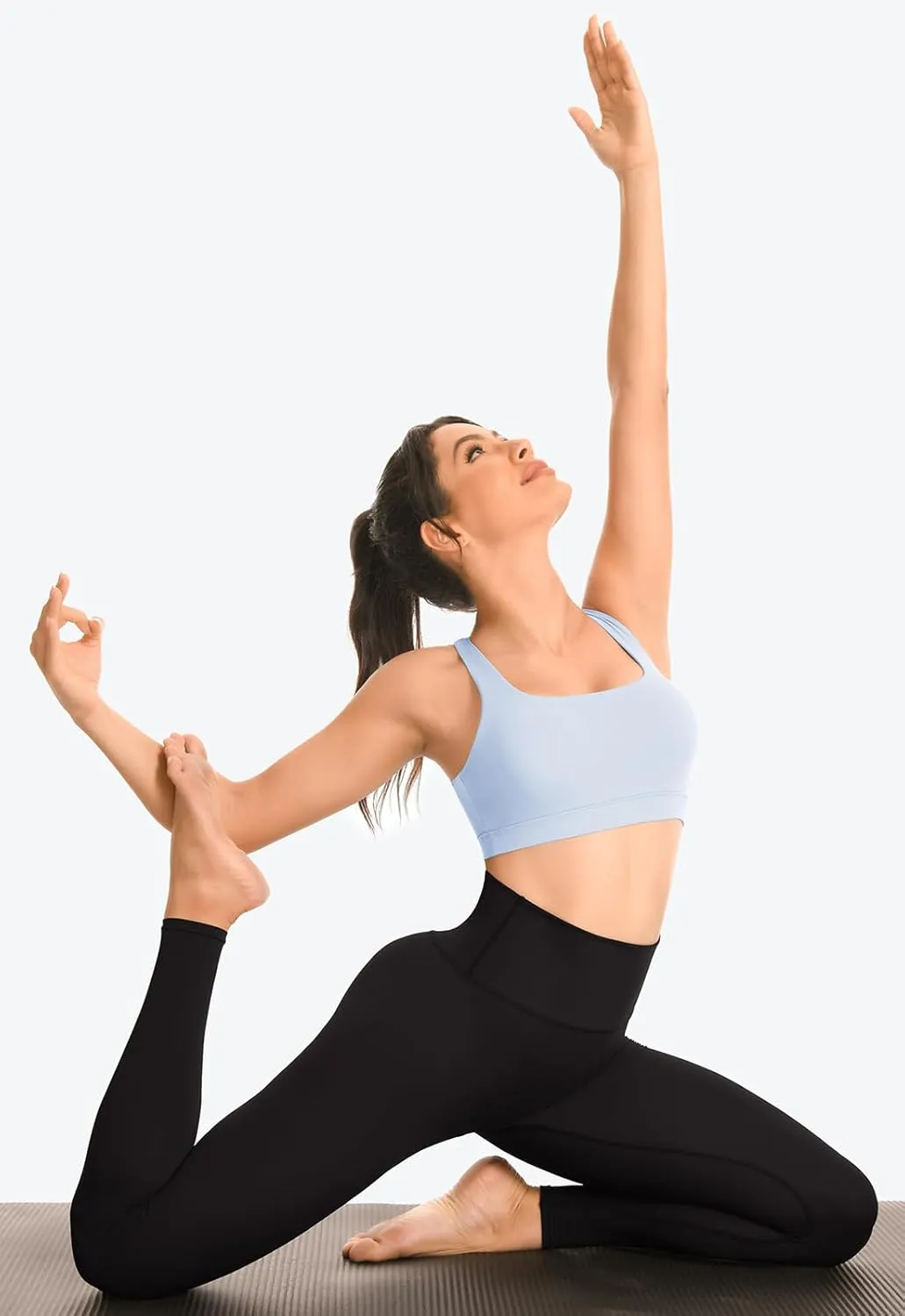 Workout Sets for Women High Waisted Leggings with Cross Back Sports Bra 2 Piece Yoga Outfits Gym Clothes Sets