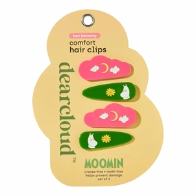 x Moomin Crease-Free Hair Clips Set of 4 – Gentle, Teeth-Free & Secure Hold (Hair Harmony)