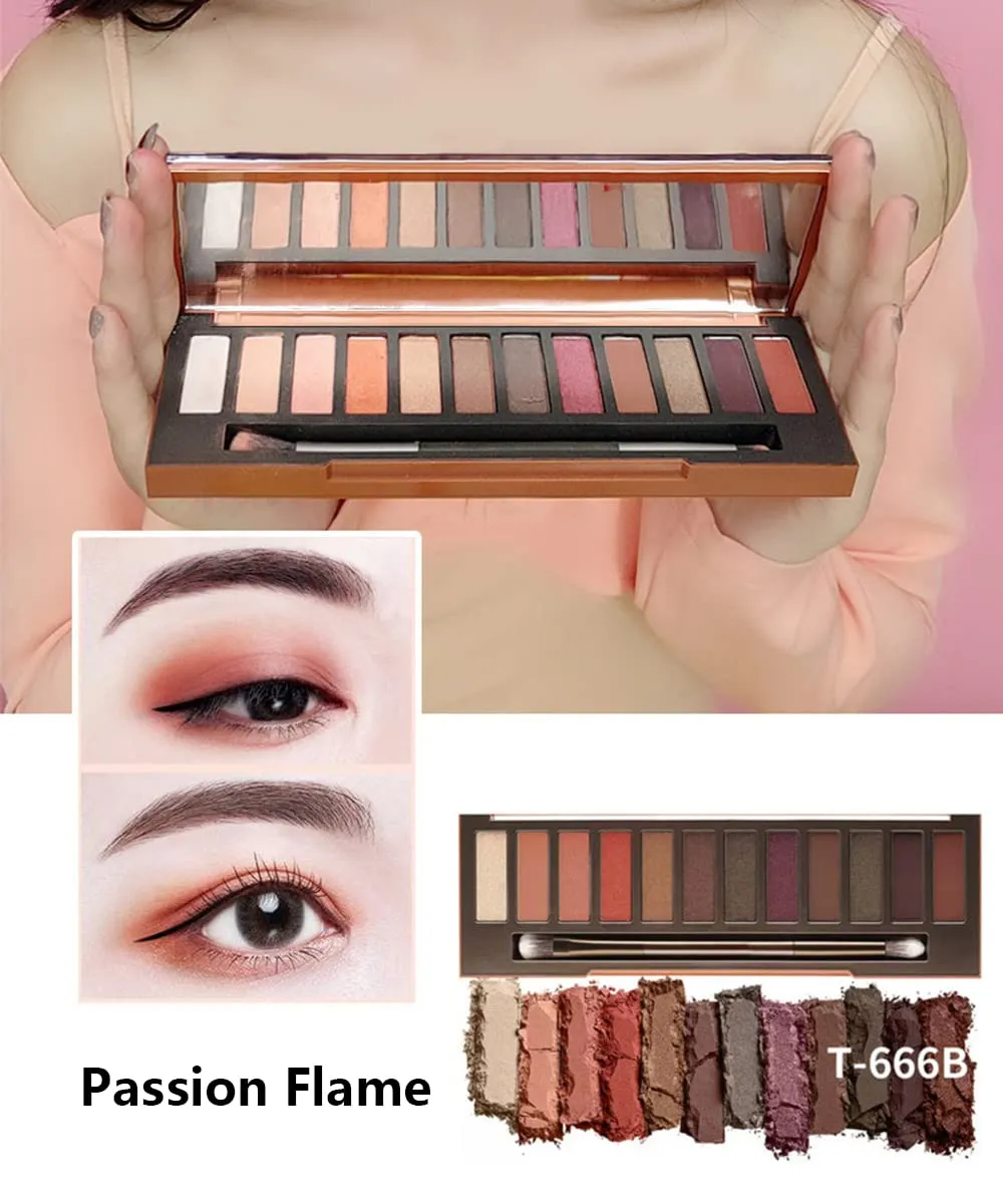 Xaena Highly Pigmented 12 Color Eyeshadow Palette, Matte Shimmer Metallic, Long Lasting, Waterproof, Vegan/Cruelty-Free, Perfect for Travel (Grapefruit)