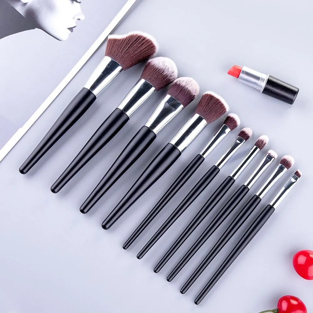 XMJKCHA 10PCS Wave Type Makeup Brush Set, Powder Powder Blusher Eye Shadow Brush, Multi-function Makeup Tools(10 sets of brushes)