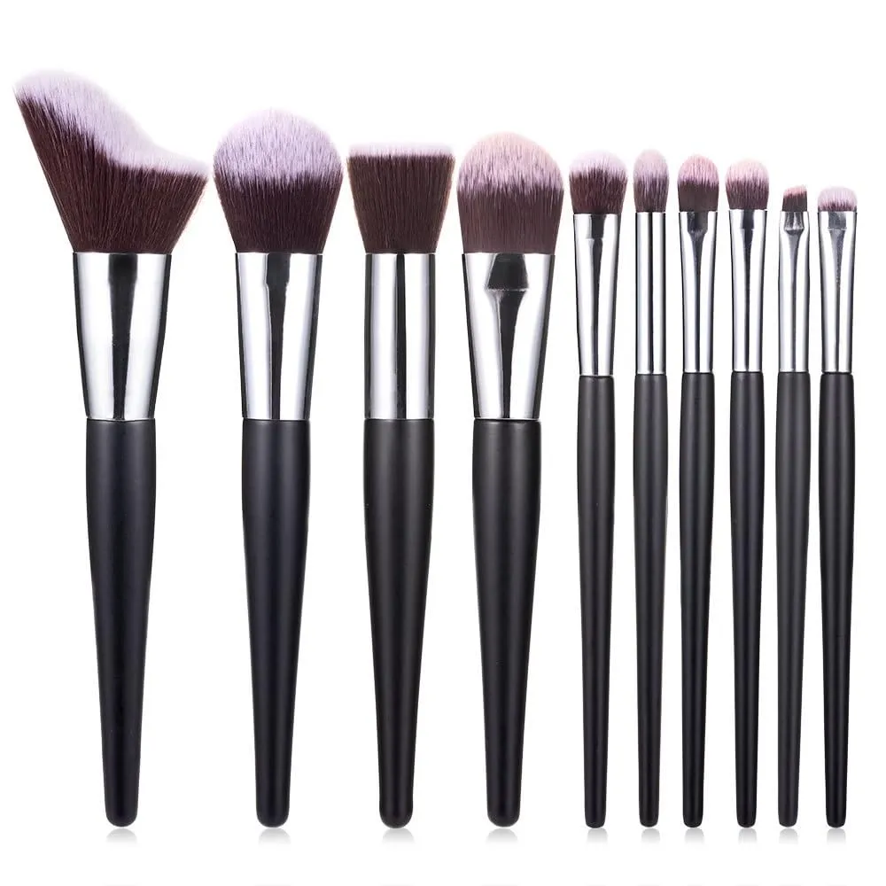 XMJKCHA 10PCS Wave Type Makeup Brush Set, Powder Powder Blusher Eye Shadow Brush, Multi-function Makeup Tools(10 sets of brushes)