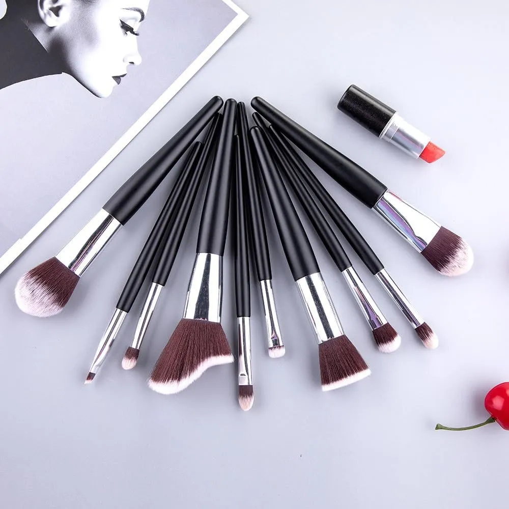 XMJKCHA 10PCS Wave Type Makeup Brush Set, Powder Powder Blusher Eye Shadow Brush, Multi-function Makeup Tools(10 sets of brushes)