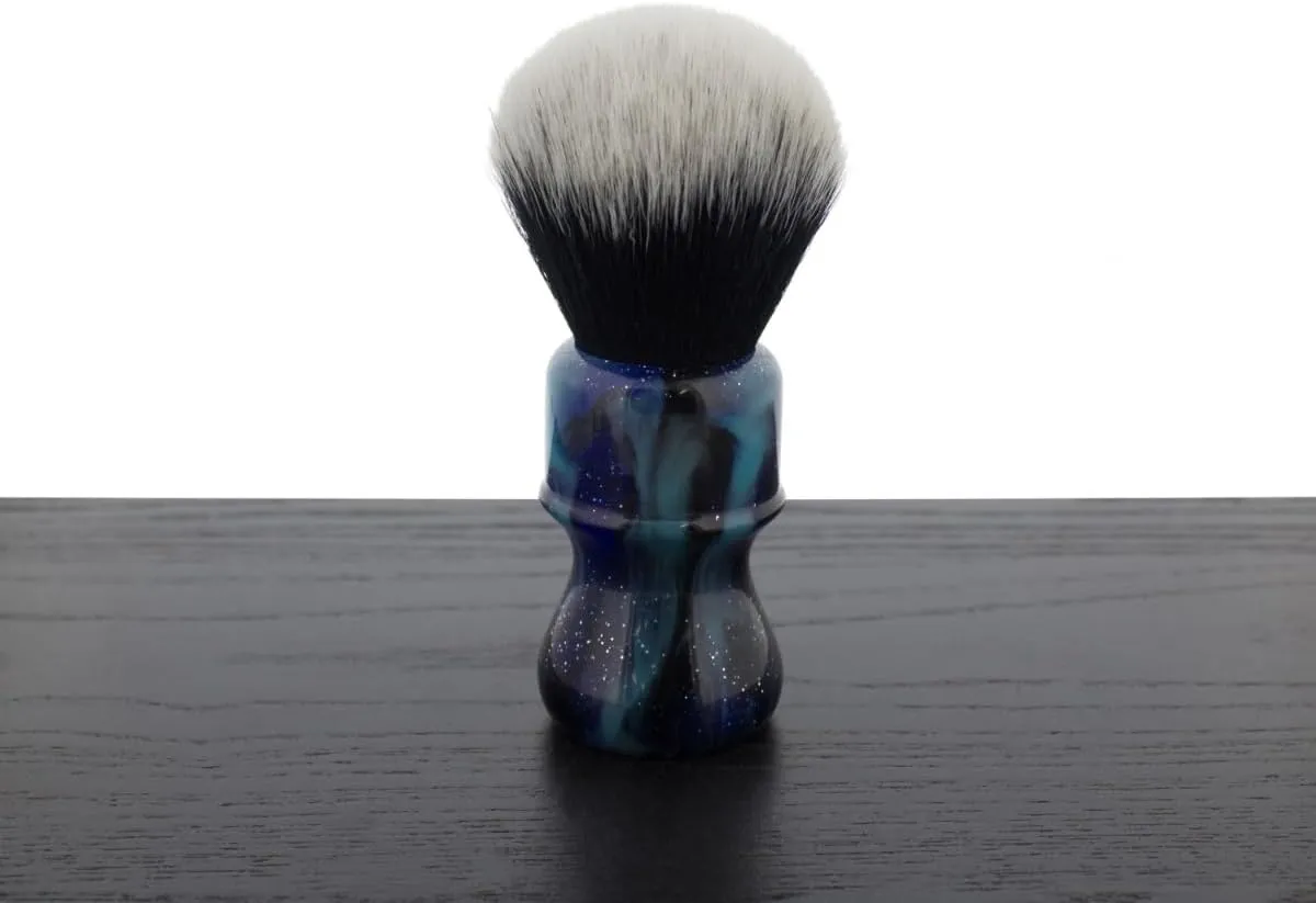 Yaqi Mysterious Space Tuxedo Synthetic Shaving Brush - Fan Knot