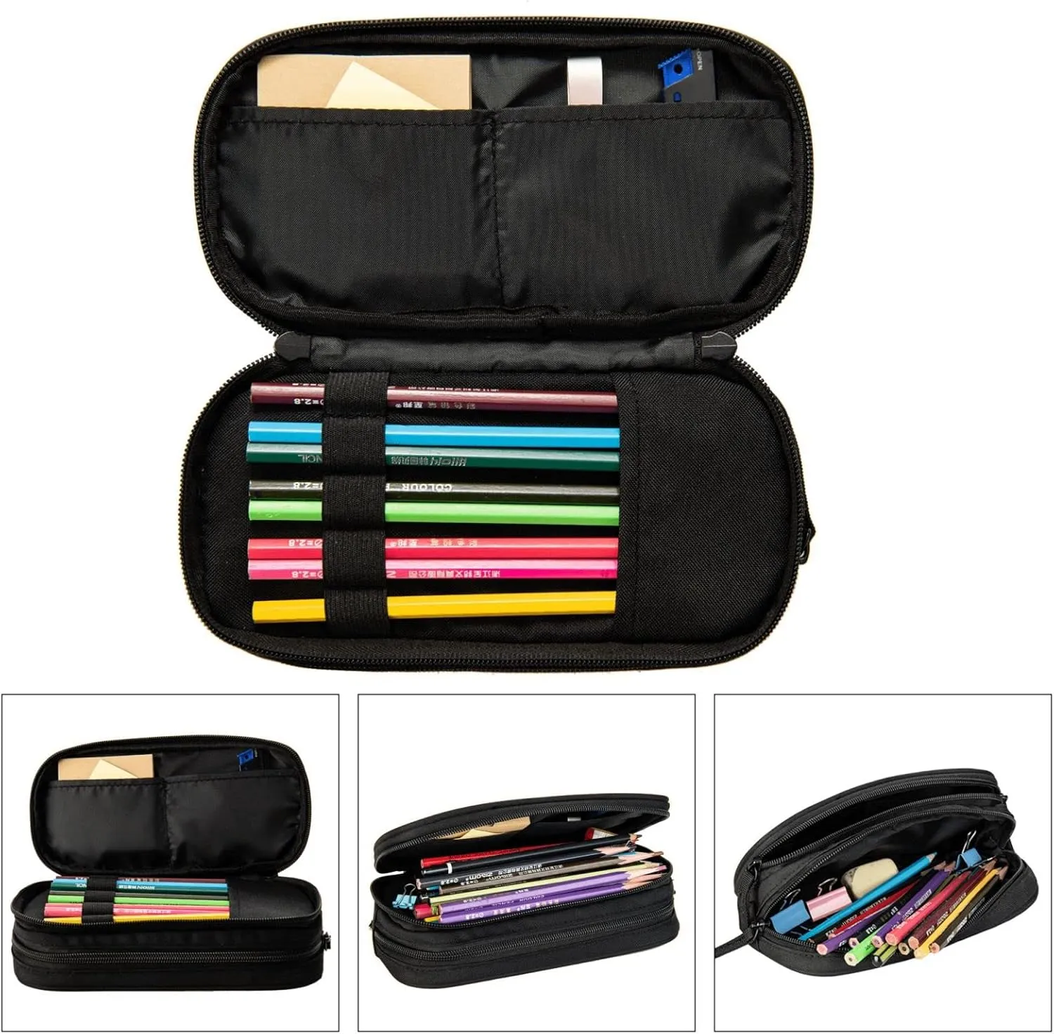 YETTA YANG Galaxy Spacecraft Astronaut Space Navy Blue Pencil Box Case for Pen Holders Office Supplies Big Capacity large