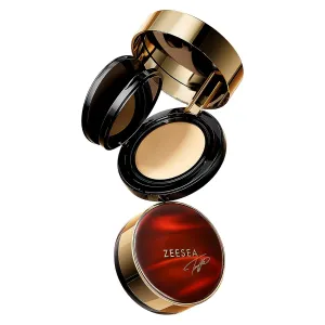 zeesea 2 in 1 Black Truffle Cushion Foundation,Makeup Double Layer Cushion BB Cream &Setting Powder for Oil Control,Tinted Moisturizer,Long-lasting, Natural, 0.32   0.18oz (9g   6g)