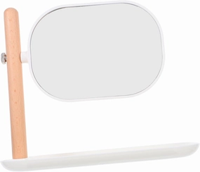 Zerodeko Oval Swivel Makeup Mirror with Built Storage Tray Retro Decorative Vanity Mirror for Bedroom and Desk Elegant Design for Daily Professional Makeup