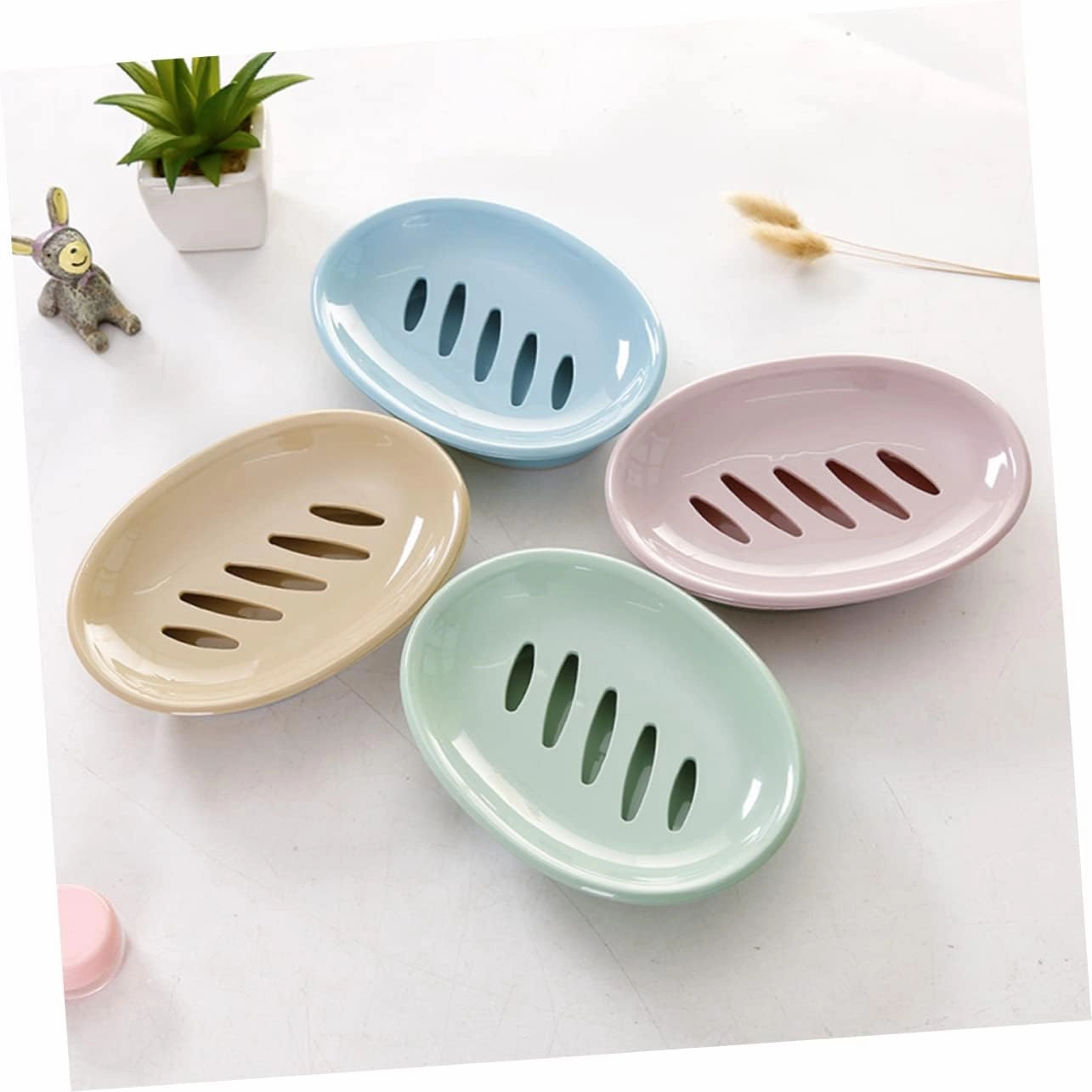 Zerodeko Round Soap Travel Case Round Soap Dish Heart Shaped Soap Dish Soap Dish Drainer Holder Soap Box Soap Dish Pink European Style Soap Dish