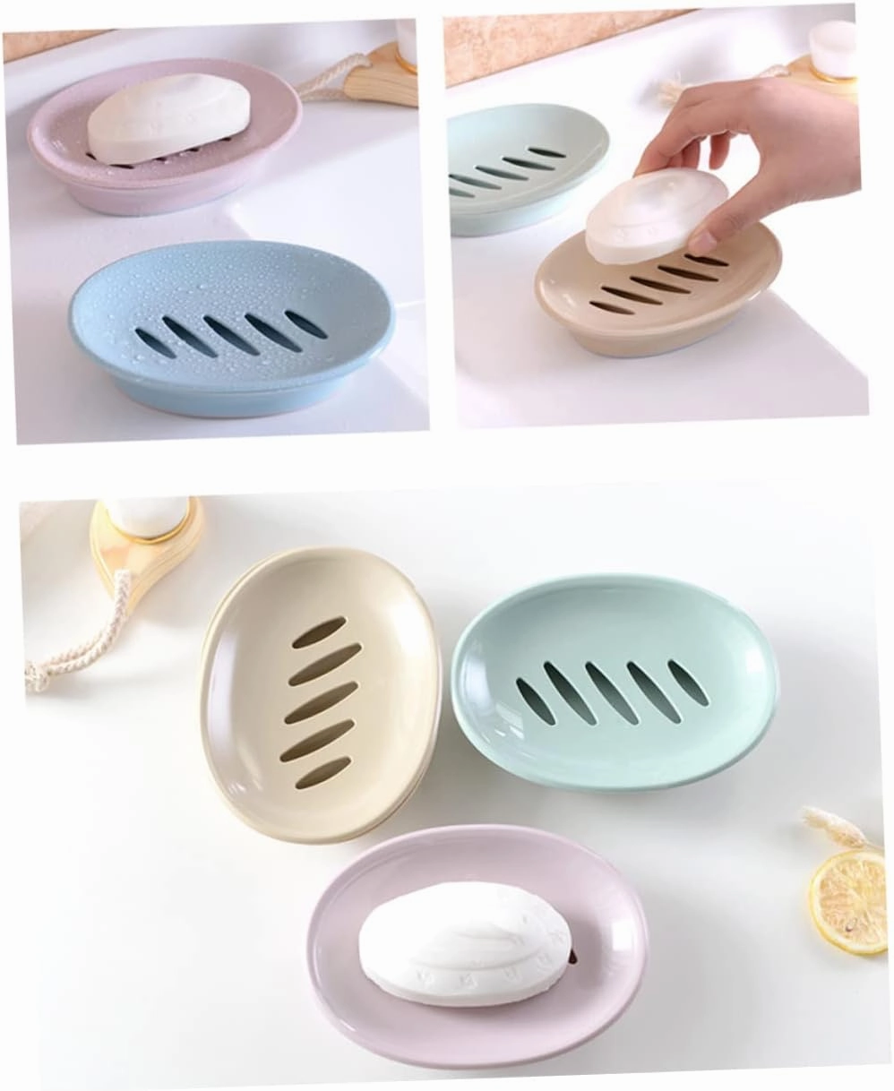 Zerodeko Round Soap Travel Case Round Soap Dish Heart Shaped Soap Dish Soap Dish Drainer Holder Soap Box Soap Dish Pink European Style Soap Dish