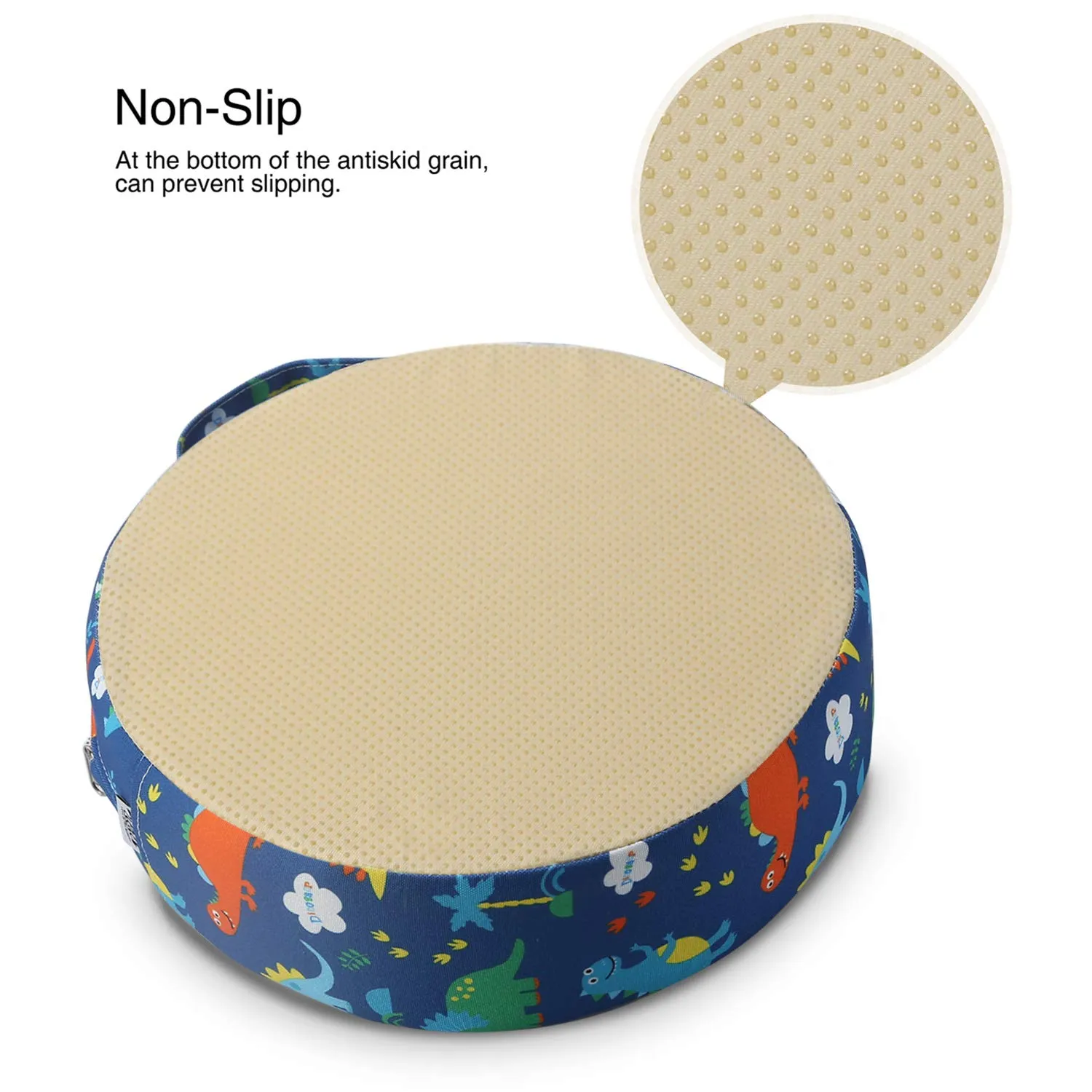 Zicac Portable Seat Cushion Washable with Non-Slip Bottom, Detachable Strong Support Cushion for Toddler Kids Baby Infant