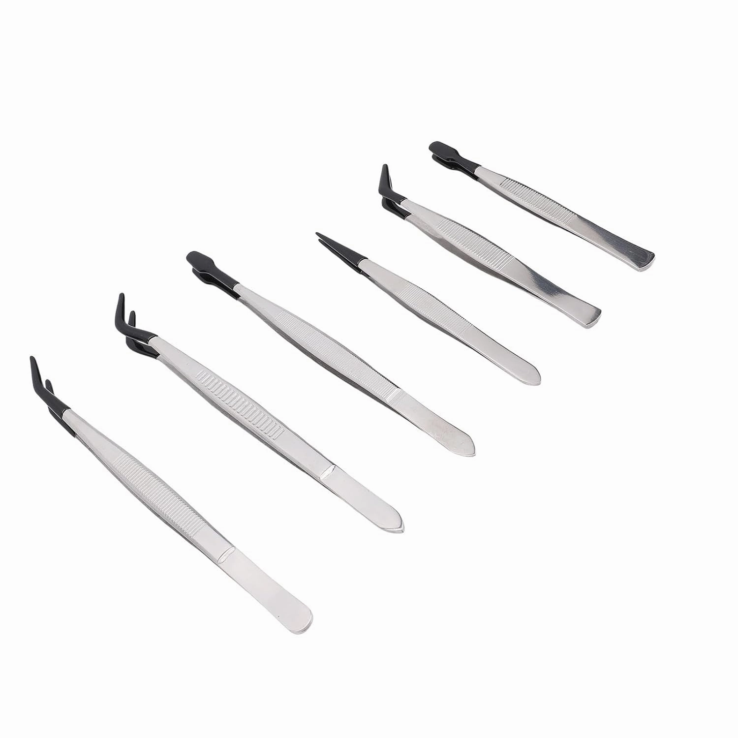 ZJchao Stainless Steel False Eyelash Tweezers Set Multifunctional Makeup Applicator for Stamp Collection