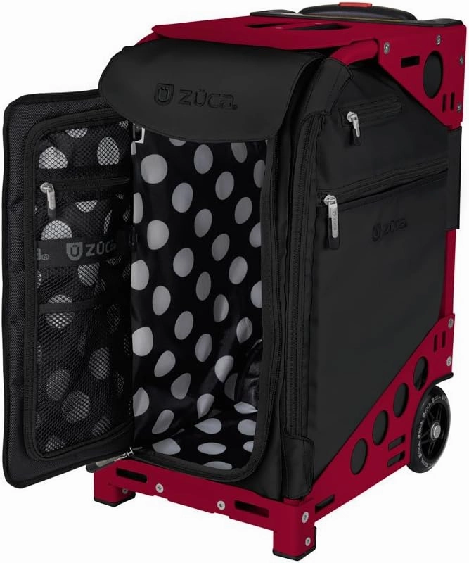 ZUCA Travel Cases for Artists and Professionals - Makeup Case with 5 Vinyl Utility Pouches, Travel Cover, 41" Telescoping Handle, Rolling Wheels & Sturdy Aluminum Frame for Makeup Artists and Creative