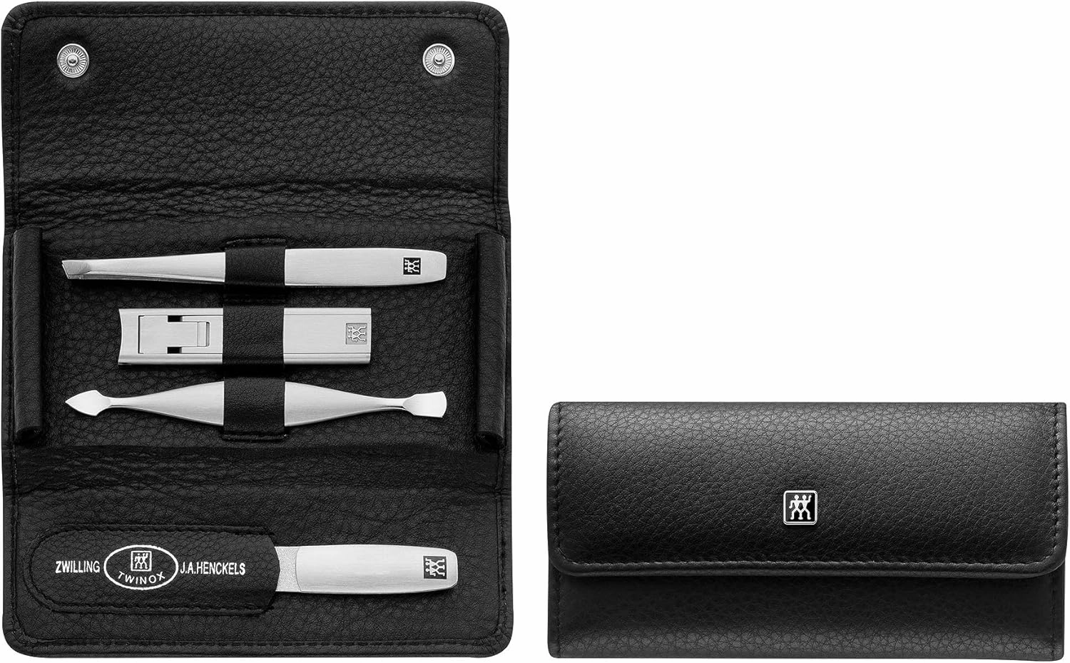 ZWILLING Beauty TWINOX 5-pc Travel Set With Snap Fastener Case - Black