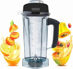 𝐔𝐩𝐠𝐫𝐚𝐝𝐞 For Vitamix Blender Pitcher 64oz, Replace for Vitamix 5200 5000 5300 4500 6300 7500 VM0101 VM0103 VM0197 E310 Classic/Explorian/Commercial Series etc Container Jar Cup,10 Years Warranty