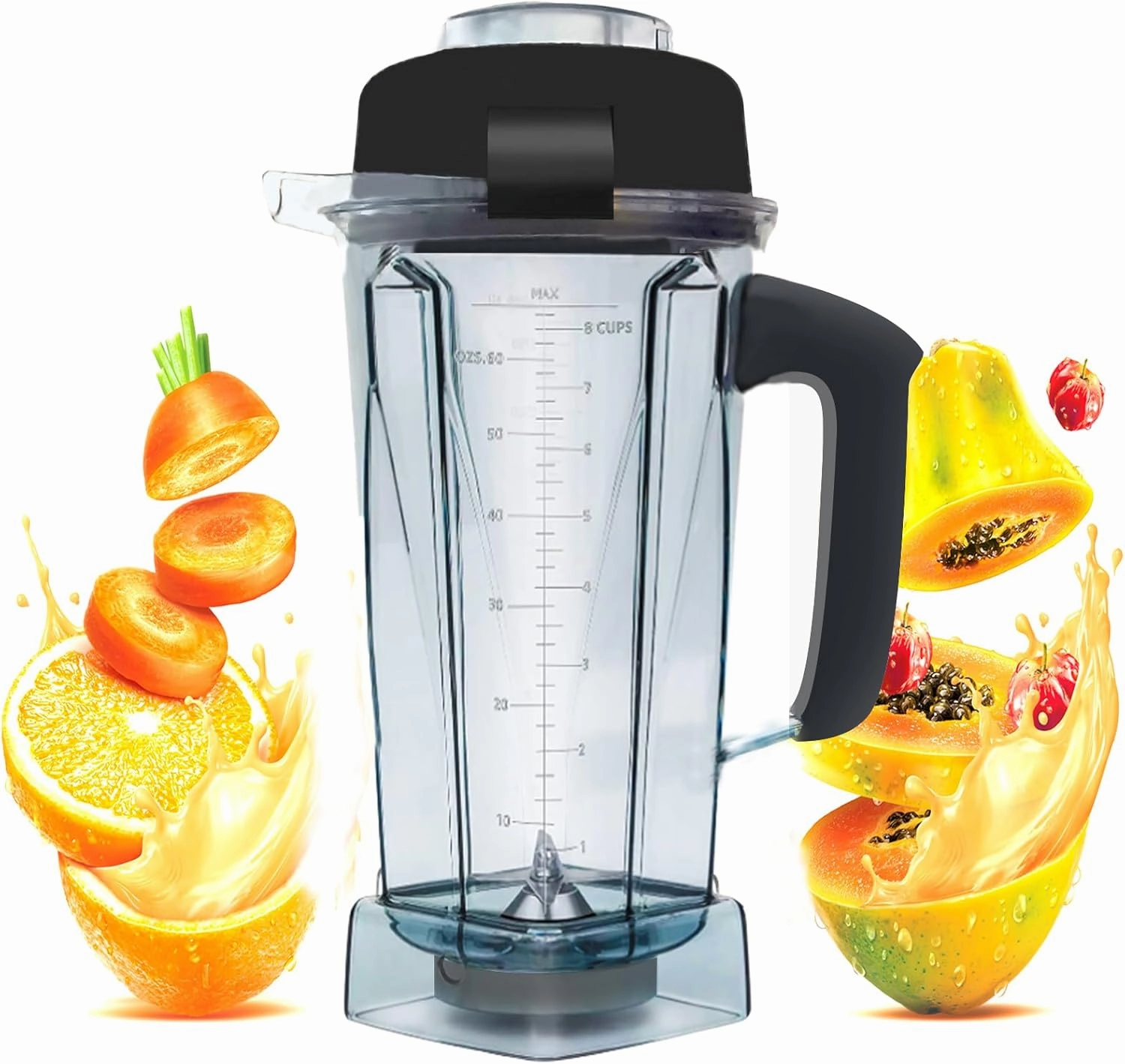𝐔𝐩𝐠𝐫𝐚𝐝𝐞 For Vitamix Blender Pitcher 64oz, Replace for Vitamix 5200 5000 5300 4500 6300 7500 VM0101 VM0103 VM0197 E310 Classic/Explorian/Commercial Series etc Container Jar Cup,10 Years Warranty